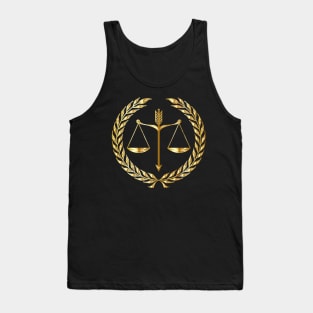 Golden Scales Of Justice Tank Top